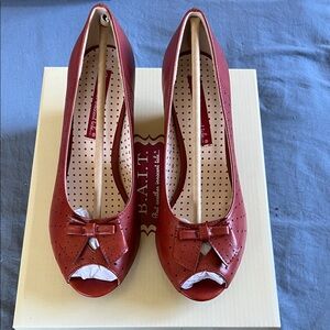 Red Peep Toe Women's Shoes